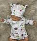 Preview: Handmade Strampler, Pulli und Mütze gr.56 Lamm Blumen niedlich