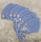 Preview: Handmade dunkelblau hellblau gestreift Kopfumfang 34/35 bis 48/49