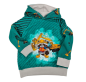 Preview: Handmade Hoody gr. 104 Charly Bauarbeiter Fuchsfamilie Bagger