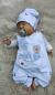 Preview: Handmade Strampler mit Beanie gr.56 Bär Boot maritim