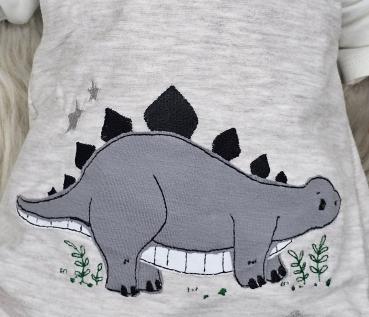 Preview: Handmade Strampler mit Mütze gr.56 Dino Stickbild