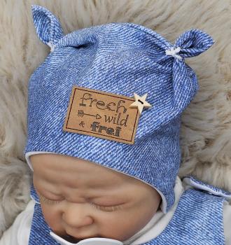 Preview: Handmade Strampler mit passender Mütze gr.56 Löwe