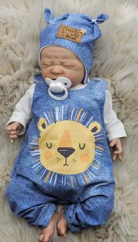 Preview: Handmade Strampler mit passender Mütze gr.56 Löwe