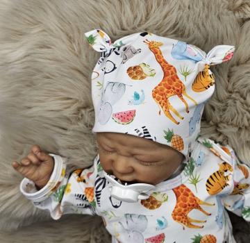 Handmade Strampler Pulli Mütze gr.56 Arche Tiere Taufe