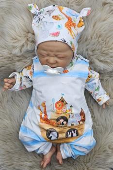 Preview: Handmade Strampler Pulli Mütze gr.56 Arche Tiere Taufe