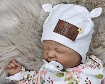 Handmade Strampler, Pulli und Mütze gr.56 Fuchs Blumen