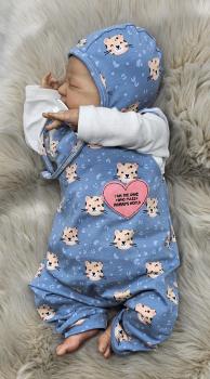 Preview: Handmade Strampler mit Babyhaube gr.56