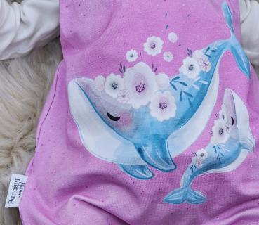 Preview: Handmade Strampler & Mütze gr.56 Wal maritim