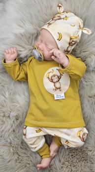 Handmade Pulli , Hose und Mütze gr.56 niedlicher Affe