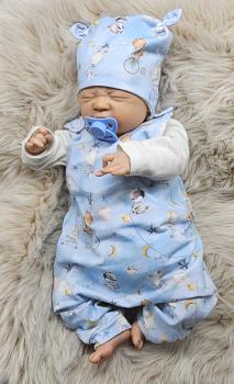 Handmade Strampler mit Mütze gr.56 niedliche Tiere