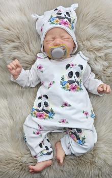 Handmade Strampler und Mütze gr 56 niedlicher Panda