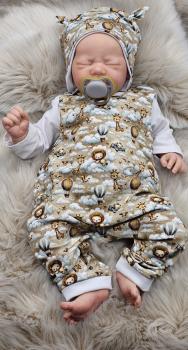 Handmade Strampler mit Mütze gr.62 Tiere