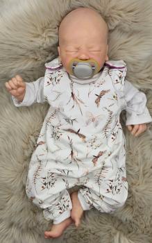 Handmade Strampler gr. 62 Blumen Schmetterling