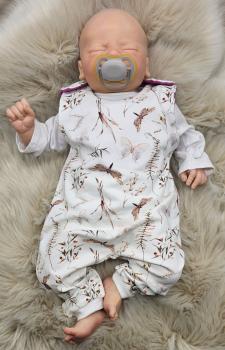 Preview: Handmade Strampler gr. 62 Blumen Schmetterling