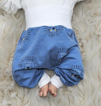 Handmade Hose blau mit Löwen gr.50, 68 & 80