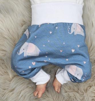 Handmade Hose mit Elefanten gr. 62 bis 104