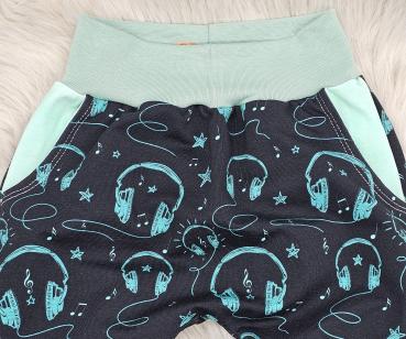 Preview: Handmade Hose gr. 98  Kopfhörer Musik