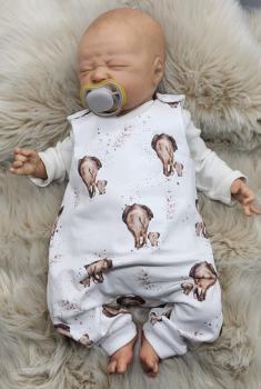 Handmade Strampler mit Elefanten gr. 50, 56, 68 & 74