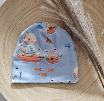 Handmade Mütze Bär Fische