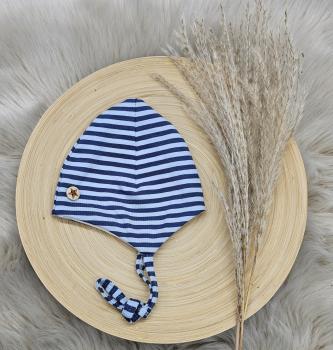 Handmade dunkelblau hellblau gestreift Kopfumfang 34/35 bis 48/49