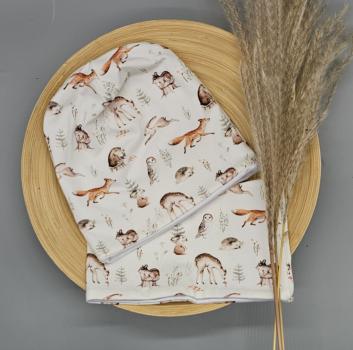 Handmade Beanie & Loop Waldtiere