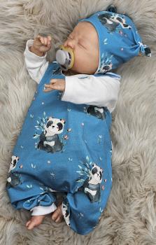 Handmade Strampler gr. 56  Mütze Pandabär