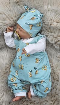 Handmade Strampler mit Mütze gr.56 Bär Seifenblasen