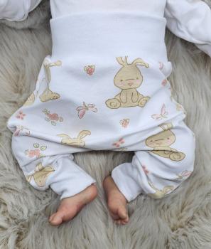 Handmade Pumphose gr. 56 Häschen Blumen