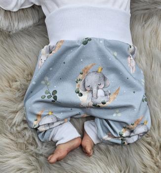 Preview: Handmade Pumphose gr. 56 Elefant Mond Häschen