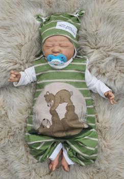 Handmade Strampler gr.56 Bär Familie
