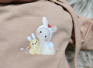 Preview: Handmade Set gr.56 Hase Ostern Pulli Hose Mütze