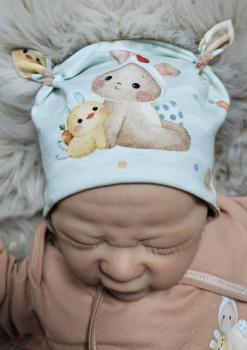 Preview: Handmade Set gr.56 Hase Ostern Pulli Hose Mütze