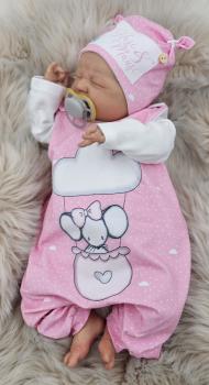 Preview: Handmade Strampler & Mütze gr.56 Maus im Heißluftballon