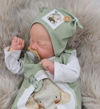 Preview: Handmade Strampler & Mütze gr.62 Elefant niedlich