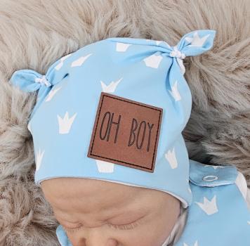 Preview: Handmade Strampler & Mütze Krone