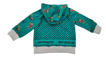 Handmade Hoody gr. 104 Charly Bauarbeiter Fuchsfamilie Bagger