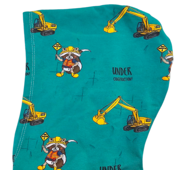 Handmade Hoody gr. 104 Charly Bauarbeiter Fuchsfamilie Bagger