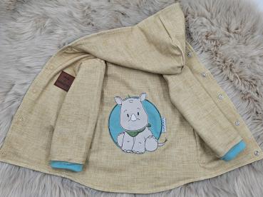 Handmade Jacke gr.74 Nilpferd Stickbild