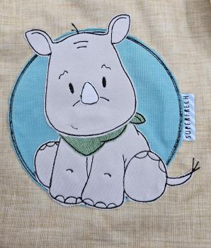 Preview: Handmade Jacke gr.74 Nilpferd Stickbild