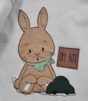 Preview: Handmade Zipfeljacke gr.62 Hasenstickbild