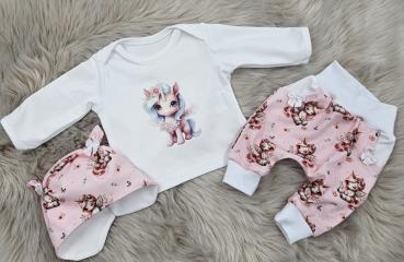 Handmade 3 tlg. Set gr.56 Einhörner