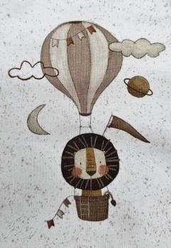 Handmade Strampler & Mütze gr.50 Löwe Heißluftballon