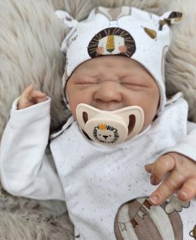 Preview: Handmade Strampler & Mütze gr.50 Löwe Heißluftballon