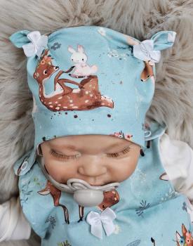 Preview: Handmade 2 tlg. Set gr.56 Frühling Reh Hase niedlich