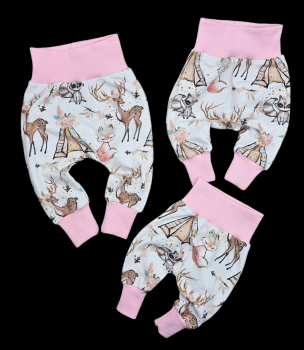 Preview: Handmade Hose mit Waldtieren gr. 50, 62 & 68