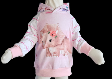 Handmade Hoody gr.86 Dinos rosa