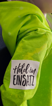 Preview: Handmade Hoody gr.98  Charly Feuerwehrmann Fuchsfamilie