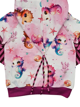 Preview: Handmade Hoody gr. 104 Seepferdchen