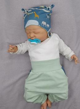 Handmade Pulli, Hose und Mütze gr.56 Tiere