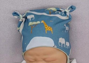 Preview: Handmade Pulli, Hose und Mütze gr.56 Tiere